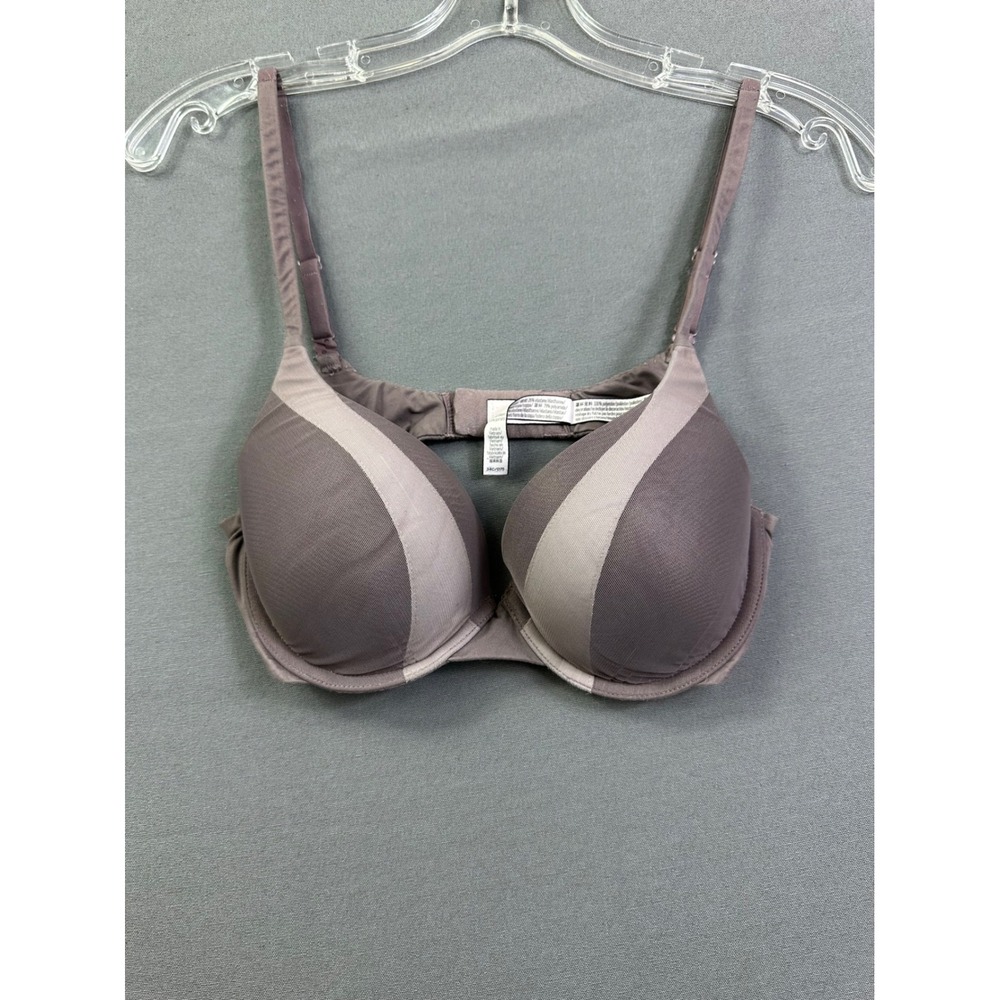 Victoria's Secret Perfect Shape Bra Mauve Purple Mesh Underwire 34C 372078-D7H